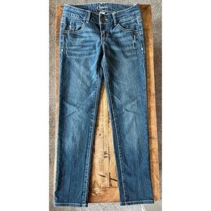 Vintage Candies Y2K Size 3 Juniors Low Rise Denim Jeans Straight Leg Whiskers